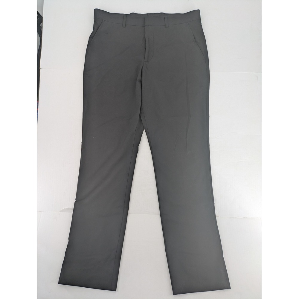 J. Ferrar Dress Pants Men 34x32 Black Slim Fit Stretch Flat Front Trouser Flaw